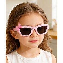 Pine Kids Free Size Sunglasses With Bow Applique - Pink