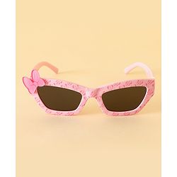 Pine Kids Free Size Sunglasses With Bow Applique - Pink