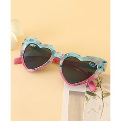 Pine Kids Stitch Theme Printed   Heart Style Eye Sunglasses-  Light Blue