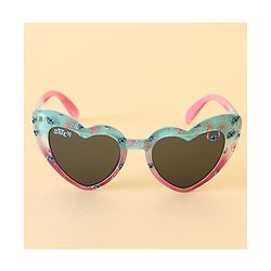 Pine Kids Stitch Theme Printed   Heart Style Eye Sunglasses-  Light Blue