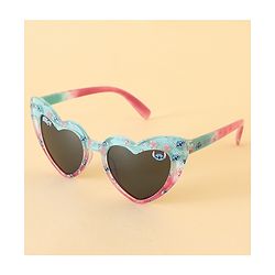 Pine Kids Stitch Theme Printed   Heart Style Eye Sunglasses-  Light Blue