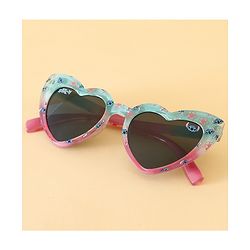 Pine Kids Stitch Theme Printed   Heart Style Eye Sunglasses-  Light Blue