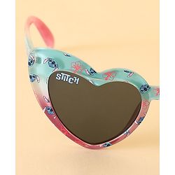 Pine Kids Stitch Theme Printed   Heart Style Eye Sunglasses-  Light Blue