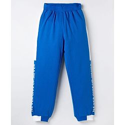 Pine Kids Knit Full Length Lounge Pant With Text Print - Blue