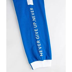 Pine Kids Knit Full Length Lounge Pant With Text Print - Blue