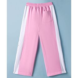 Pine Kids Knit Full Length Track Pant with Tape Detailing & Pockets - Pink