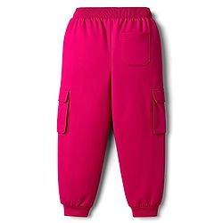 Pine Kids Knit Full Length Solid Coloured Lounge Pant With Pockets - Dark Pink