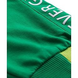 Pine Kids Knit Full Length Lounge Pant With Text Print - Green