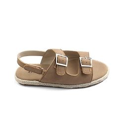 Pine Kids Solid Colour Sandals With Velcro Closure - Tan