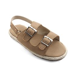 Pine Kids Solid Colour Sandals With Velcro Closure - Tan