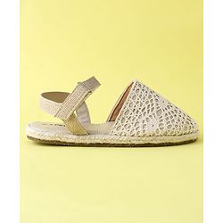 Pine Kids Velcro Closure Solid Mojaris - Beige