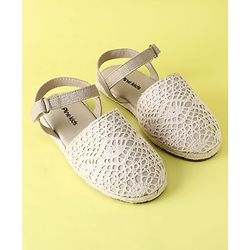Pine Kids Velcro Closure Solid Mojaris - Beige
