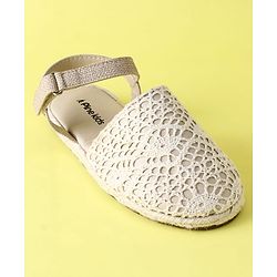 Pine Kids Velcro Closure Solid Mojaris - Beige