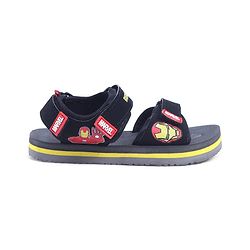 Pine Kids Marvel Sandals With Velcro Closure With Avenger Applique - Black