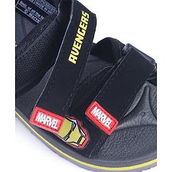 Pine Kids Marvel Sandals With Velcro Closure With Avenger Applique - Black