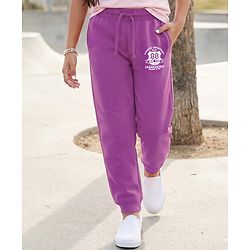 Pine Kids Knit Full Length Lounge Pant With Champion Text Print - Red