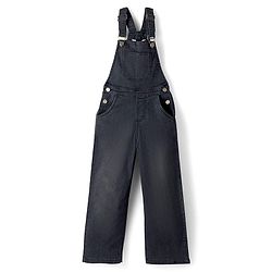 Pine Kids Cotton Woven Solid Color Dungaree - Black