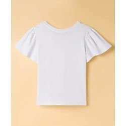 Pine Kids Cotton Knit Half Flutter Sleeves Tiered Frock with Inner T-Shirt & Heart Print - Multicolor