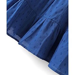 Pine Kids Cotton Woven Half Sleeves Frock with Texture Design -  Navy