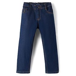 Pine Kids Denim Woven Full Length Washed Jeans - Navy Blue