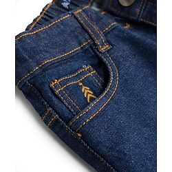 Pine Kids Denim Woven Full Length Washed Jeans - Navy Blue