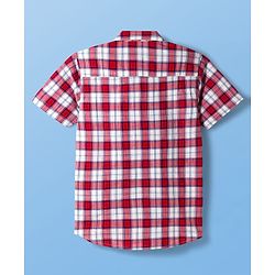 Pine Kids Cotton Woven Half Sleeve Checked Shirt & Inner Tee with Racing Graphic - Multicolor