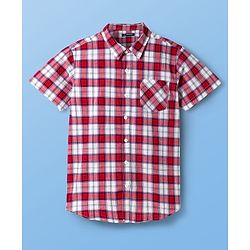 Pine Kids Cotton Woven Half Sleeve Checked Shirt & Inner Tee with Racing Graphic - Multicolor