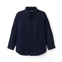 Pine Kids Cotton Woven Full Sleeves Shirt With Text Printed T-Shirt - Navy Blue