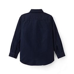 Pine Kids Cotton Woven Full Sleeves Shirt With Text Printed T-Shirt - Navy Blue