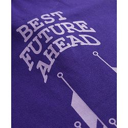 Pine Kids Cotton Knit Half Sleeves Polo T-Shirt with Colour Block Design & Text Print in Back - Purple