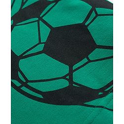 Pine Kids Cotton Knit Half Sleeves Polo T-Shirt with Colour Block Design & Football Print -Green
