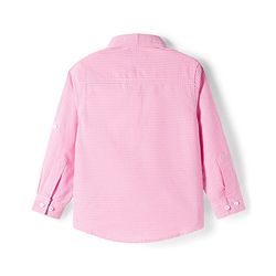 Pine Kids Cotton Woven Full Sleeves Shirt With Checks - Pink