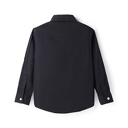 Pine Kids Cotton Woven Full Sleeves Solid Shirt - Black