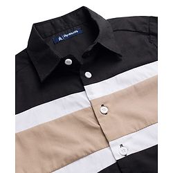 Pine Kids Cotton Woven Full Sleeves Solid Shirt - Black