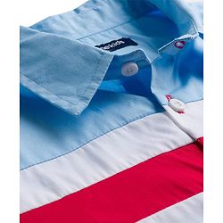 Pine Kids Cotton Woven Half Sleeves Solid Colour Shirt - Light Blue