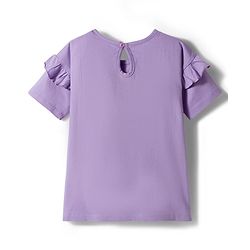 Pine Kids 100% Cotton Knit Half Sleeves Floral Printed T-Shirt - Purple