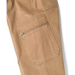 Pine Kids Cotton Elastane Woven Full Length Trouser Pant with Pocket - Brown