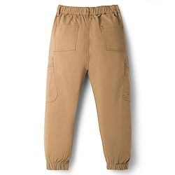 Pine Kids Cotton Elastane Woven Full Length Trouser Pant with Pocket - Brown