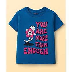Pine Kids Cotton Knit Half Sleeves T-Shirts with Text Graphic Pack of 3 - Navy Blue Pink & White