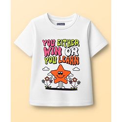Pine Kids Cotton Knit Half Sleeves T-Shirts with Text Graphic Pack of 3 - Navy Blue Pink & White