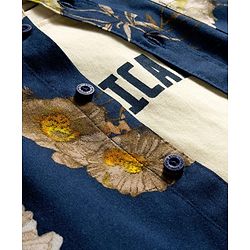 Pine Kids Viscose Half Sleeves Floral Printed Shirt With T-Shirt - Navy