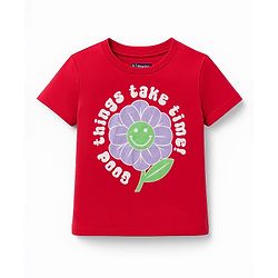 Pine Kids Cotton Knit Half Sleeves T-Shirts with Text Print Pack of 5 - Multicolor