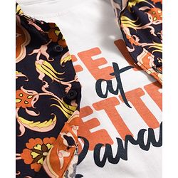 Pine Kids Viscose Woven Half Sleeves Floral Printed Shirt With Tank T-Shirt - Multicolour