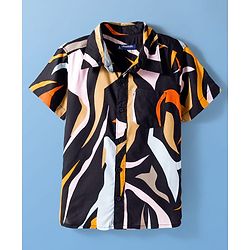 Pine Kids Woven Half Sleeves Printed Shirt With Printed Inner Tee - Multicolor