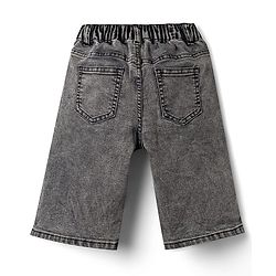 Pine Kids Denim Woven Knee Length Washed Shorts -Navy  Blue