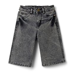 Pine Kids Denim Woven Knee Length Washed Shorts -Navy  Blue