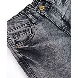 Pine Kids Denim Woven Knee Length Washed Shorts -Navy  Blue