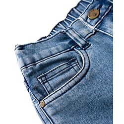 Pine Kids Denim Woven Knee Length Washed Shorts - Blue