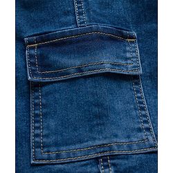 Pine Kids Denim Woven Knee Length Washed Shorts - Blue