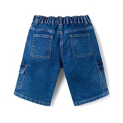 Pine Kids Denim Woven Knee Length Washed Shorts - Blue